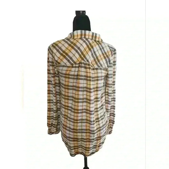 Free People Womens Gauzy Flannel Long Sleeve Button Down Top XS - Picture 4 of 14